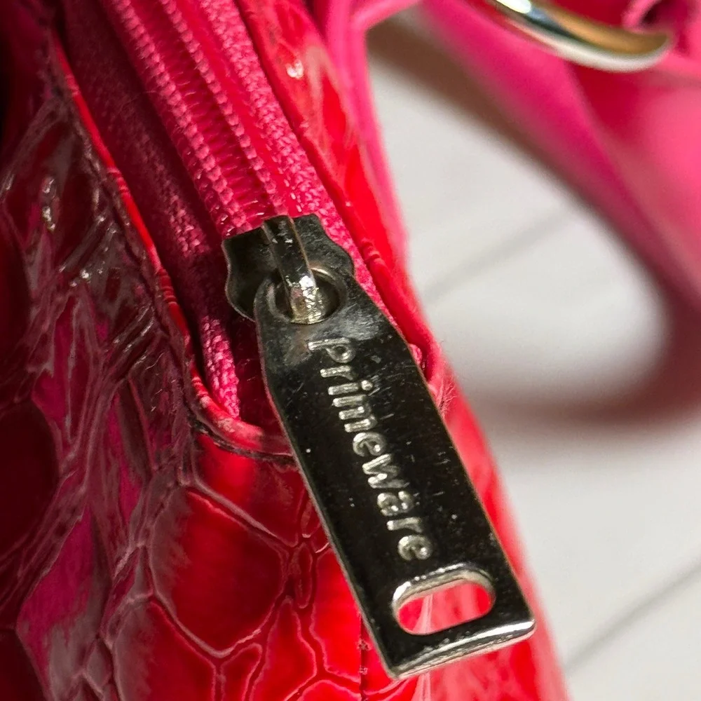 Primeware Insulated Wine Clutch Hot Pink Faux Leather Crocodile Party‎ Tote Bag